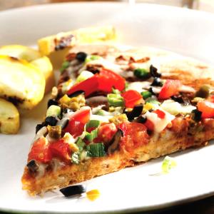 1 Surface Inch Thick Crust Pizza with Beans and Vegetables