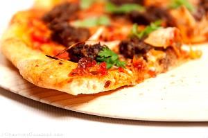 1 Surface Inch Thick Crust Pizza with Meat and Fruit