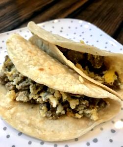 1 taco (129 g) Sausage, Egg & Cheese Biscuit Taco