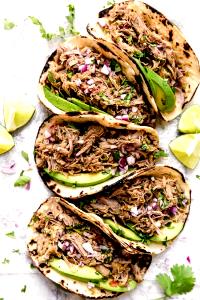 1 taco (3.08 oz) Shredded Pork Taco