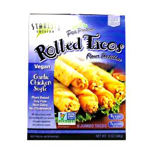 1 taco (58 g) Crispy Rolled Soy Tacos - Garlic Chicken Style
