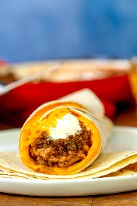 1 Taco Bell Burrito with Beef, Beans, Cheese and Sour Cream