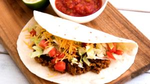 1 Taco Ground Beef Flour Soft Shell Taco