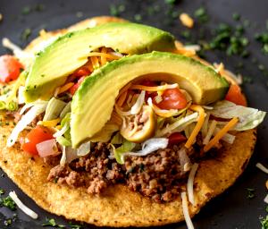 1 Taco Or Tostada Taco or Tostada with Beef, Lettuce, Tomato and Salsa