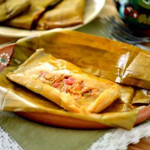 1 Tamal (6" X 2" X 1/2") Puerto Rican Style Tamal in A Leaf (Tamales En Hoja)