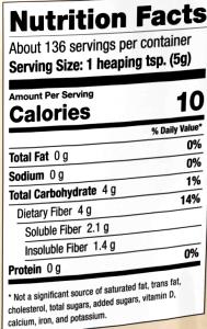 1 Tbsp (Heaping) Psyllium Dietary Fiber