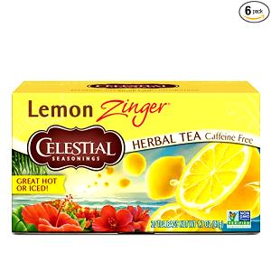 1 tea bag (2 g) Lemon Zinger Herbal Tea