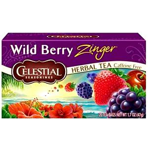1 tea bag (2 g) Wild Berry Zinger Herbal Tea
