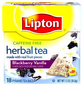 1 tea bag (8 oz) Blackberry Vanilla Herbal Tea