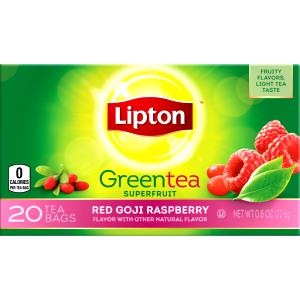 1 tea bag (8 oz) Goji Raspberry Green Tea