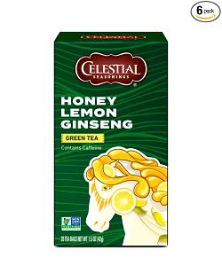 1 tea bag (8 oz) Honey Lemon Ginseng Green Tea