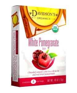 1 tea bag (8 oz) Pomegranate White Tea