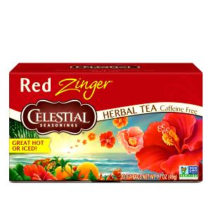 1 tea bag (8 oz) Red Zinger Tea