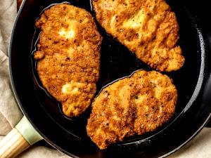 1 Thick Slice (approx 2" X 1-1/2" X 3/8") Fried Chicken Breast No Coating