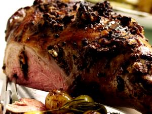 1 Thick Slice (approx 3" Dia X 3/8") Lamb Roast (Lean and Fat Eaten)