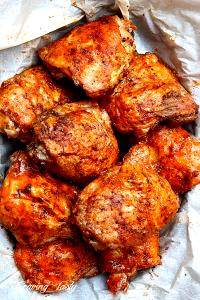 1 Thigh, Bone Removed Chicken Thigh Meat and Skin (Broilers or Fryers, Batter, Fried, Cooked)