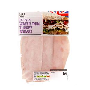 1 Thin Slice (approx 3" X 2" X 1/8") Light Turkey Meat (Skin Eaten)