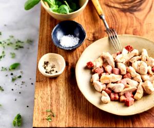 1 Total Recipe Sautéing Chicken Strips With Pancetta