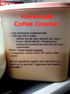 1 Total Recipe Vanilla Coffee Creamer