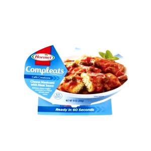 1 tray (283 g) Compleats Cheese Manicotti with Meat Sauce