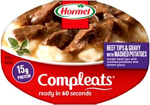 1 tray (283 g) Compleats Steak Tips & Mashed Potatoes