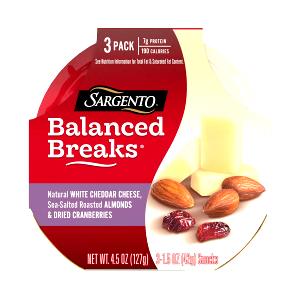 1 tray (43 g) Balanced Breaks Natural White Cheddar Cheese, Sea-Salted Roasted Almonds & Dried Cranberries