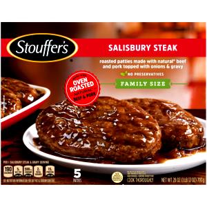 1 Tray Dinner Entrée, Salisbury Steak