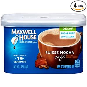 1 Tsp, Dry Instant Coffee and Cocoa (Mocha) with Whitener and Low Calorie Sweetener, Decaffeinated (Dry Powder Mix)