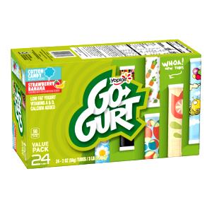 1 tube (64 g) Spongebob Squarepants Brainbusters Go-Gurt Portable Lowfat Yogurt - Watermelon Meltdown, Strawberry Banana Burst