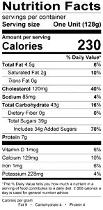 1 unit (128 g) Baked Flan