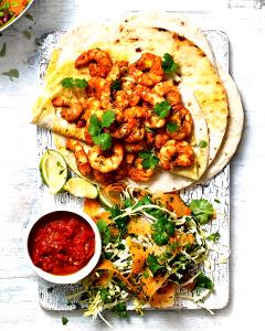 1 Wrap Curry Prawns Wrap
