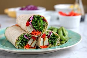 1 Wrap Indian Spinach Tofu Wrap, Vegan