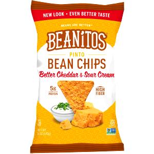 10 chips (1 oz) Cheddar Cheese Pinto Bean & Flax Chips