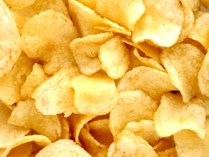 10 Chips Potato Chips, White, Restructured, Baked