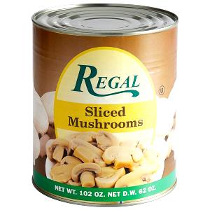 10 Slices Mushrooms (Drained Solids, Canned)