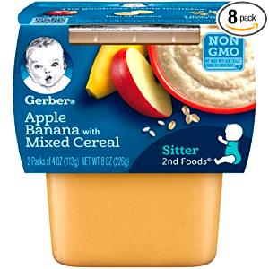 100 G Baby Food Jarred Mixed Cereal with Applesauce and Bananas