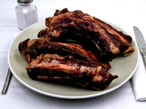 100 G Beef Ribs (Large End, Trimmed to 1/8" Fat, Select Grade, Cooked, Broiled)