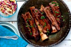 100 G Beef Ribs (Small End, Lean Only, Trimmed to 1/4" Fat, Prime Grade, Cooked, Roasted)