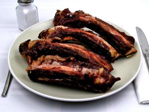 100 G Beef Ribs (Small End, Trimmed to 1/8" Fat, Select Grade, Cooked, Broiled)