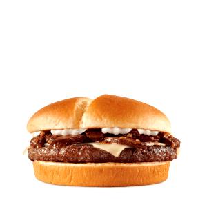 100 G Cheeseburger with 1/4 Lb Meat and Mushrooms in Sauce on Bun