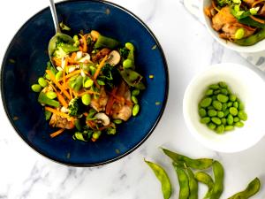 100 G Chicken or Turkey and Vegetables in Soy-Based Sauce (Including Carrots, Broccoli, and/or Dark-Green Leafy, No Potatoes, Mixture)