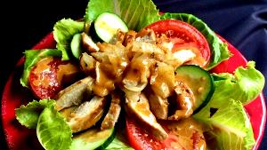 100 G Chicken or Turkey Garden Salad (Chicken and/or Turkey, Other Vegetables Excluding Tomato and Carrots)