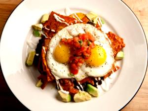 100 G Chilaquiles, Tortilla Casserole with Salsa, Cheese and Egg