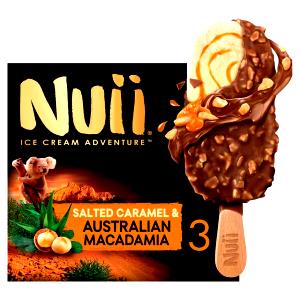 100 G Chocolate or Caramel Covered Ice Cream with Nuts