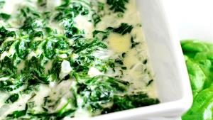 100 G Cooked Spinach with Cheese Sauce (from Fresh)