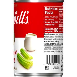 100 G Cream Of Celery Soup (Canned, Condensed)