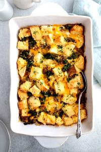 100 G Egg Casserole with Bread, Cheese, Milk and Meat