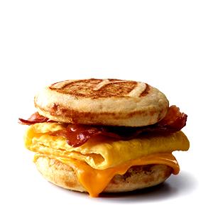 100 G Egg, Cheese, and Bacon Griddle Cake Sandwich