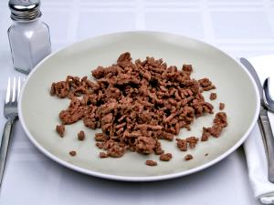 100 G Ground Beef (80% Lean / 20% Fat, Crumbles, Cooked, Pan-Browned)