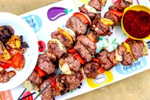 100 G Lamb Shish Kabob with Vegetables